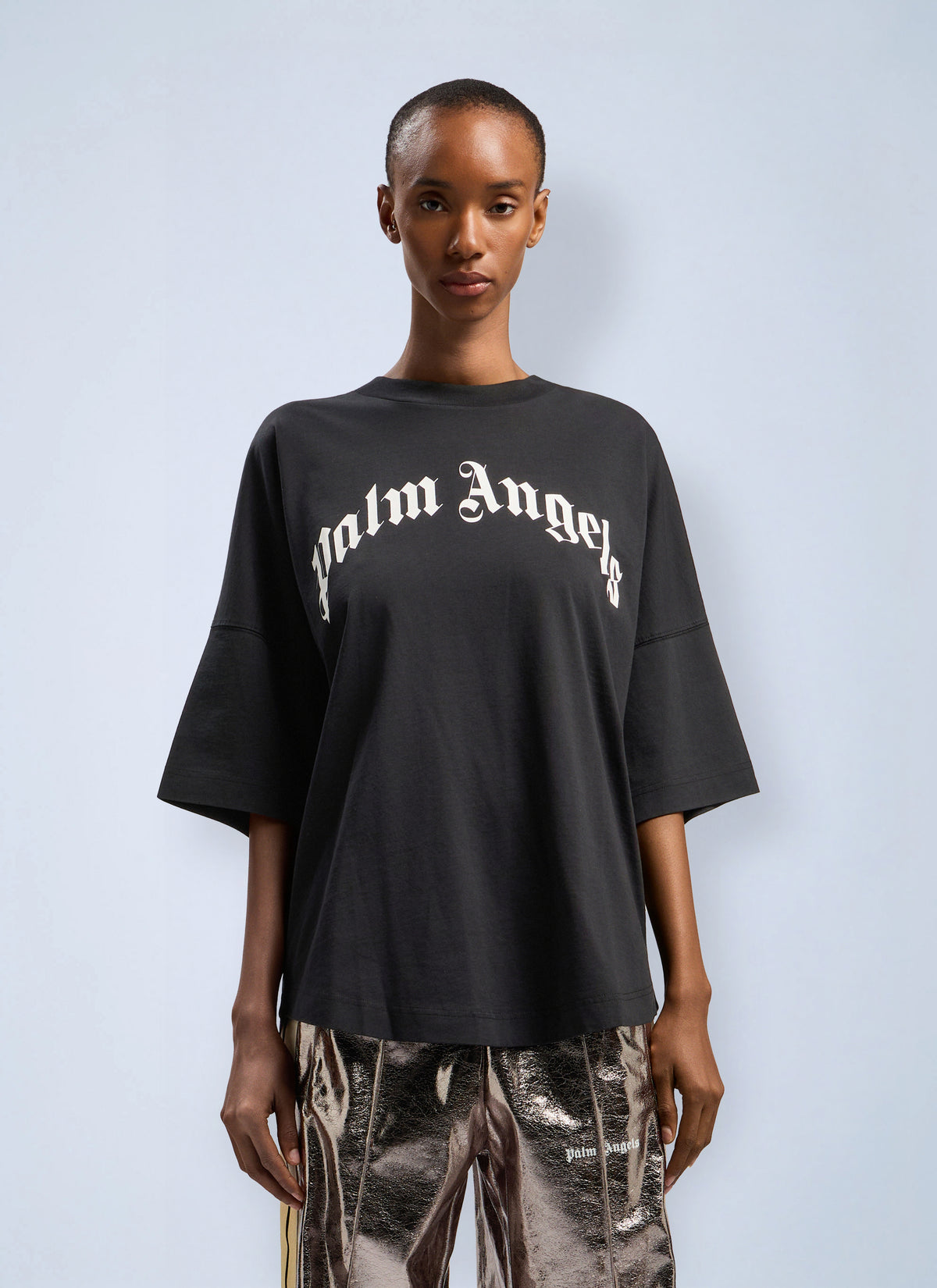Palm Angels Palm Angels Women Curved Logo Over T-Shirt