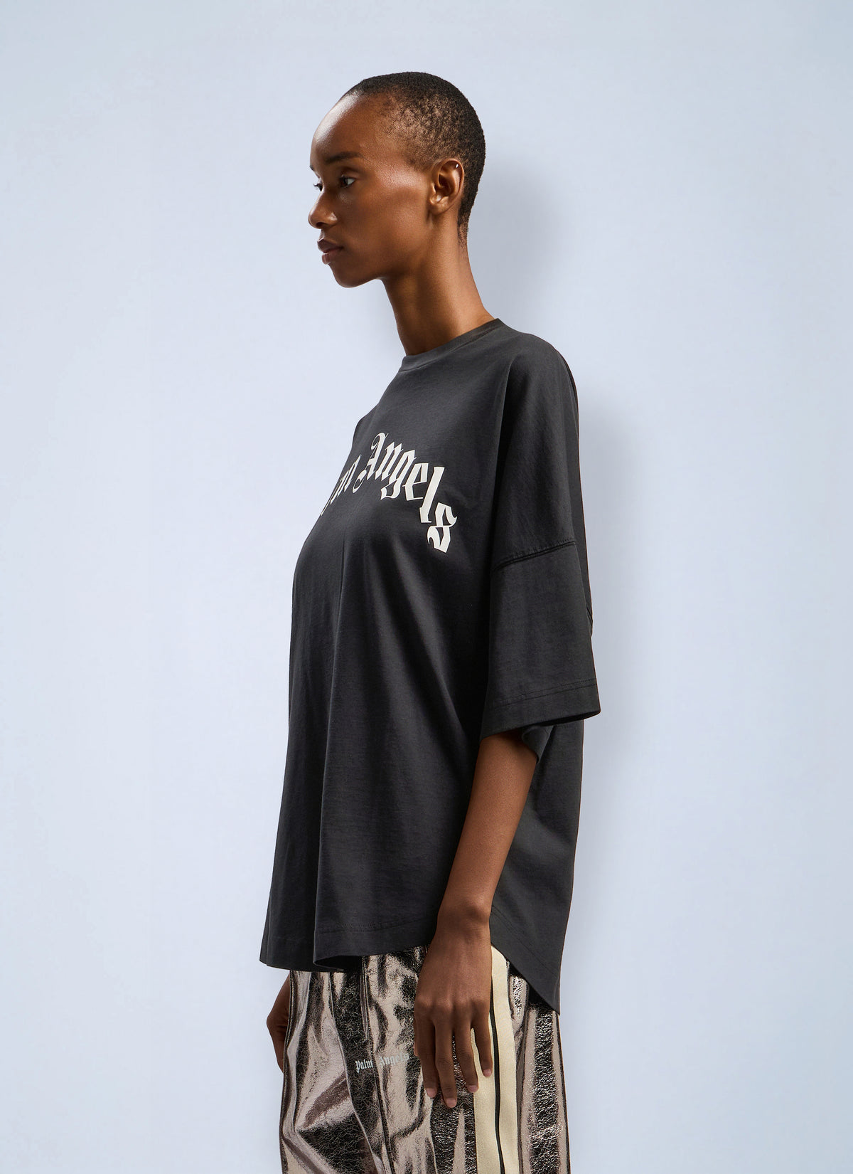 Palm Angels Palm Angels Women Curved Logo Over T-Shirt