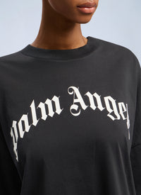 Palm Angels Palm Angels Women Curved Logo Over T-Shirt