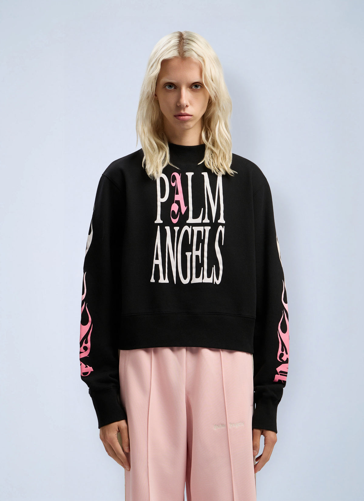 Palm Angels Palm Angels Women Flames Fitted Crew Sweatshirt
