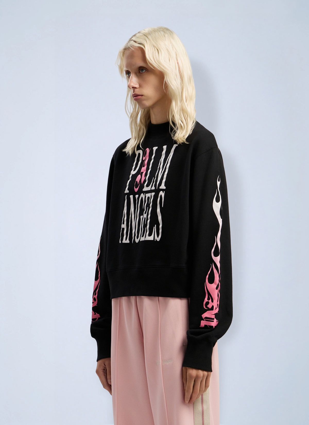 Palm Angels Palm Angels Women Flames Fitted Crew Sweatshirt