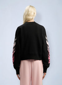 Palm Angels Palm Angels Women Flames Fitted Crew Sweatshirt