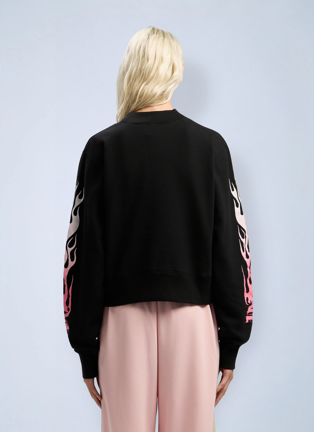 Palm Angels Palm Angels Women Flames Fitted Crew Sweatshirt