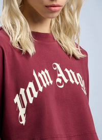 Palm Angels Palm Angels Women Curved Logo Crop Top