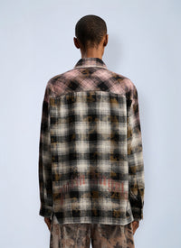 Palm Angels Women Curved Logo Coated Checkshirt