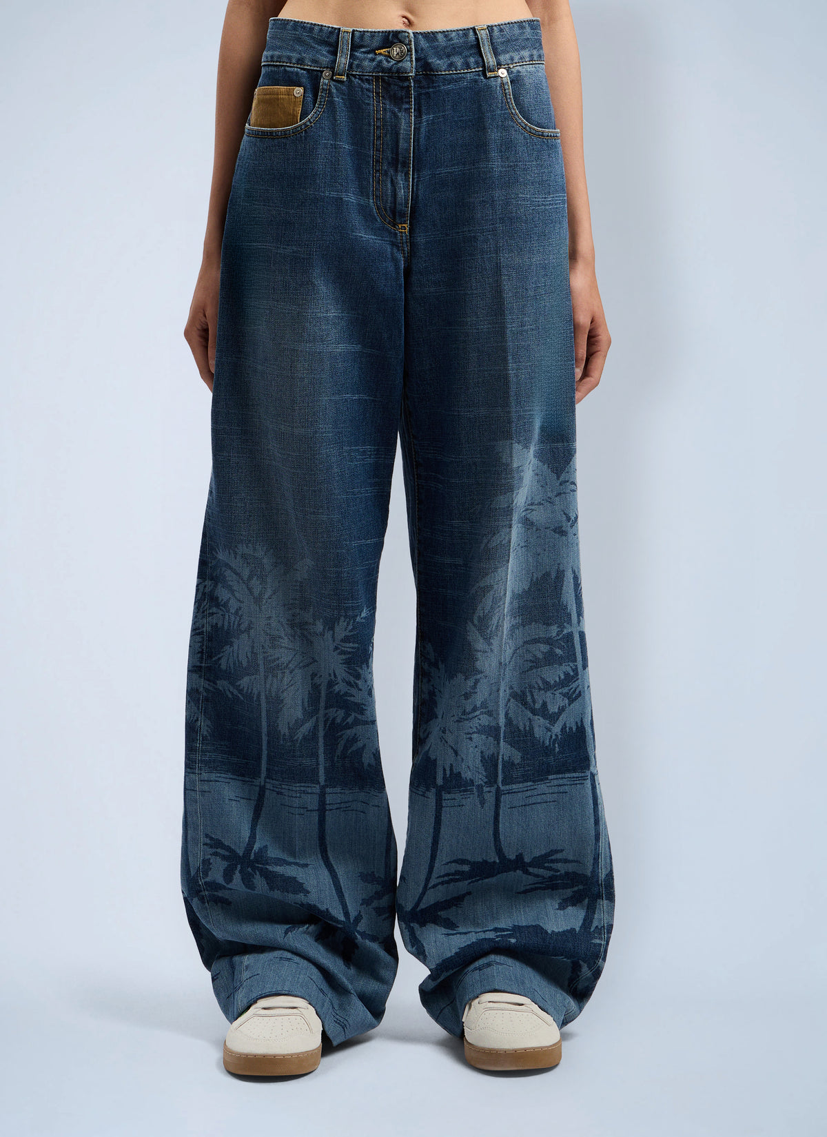 Palm Angels Palm Angels Women Palms Loose Denim Pants