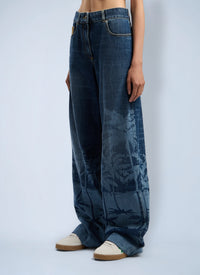Palm Angels Palm Angels Women Palms Loose Denim Pants