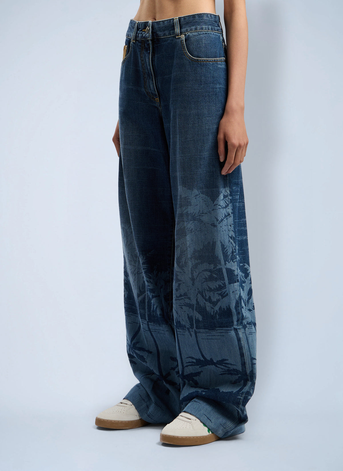 Palm Angels Palm Angels Women Palms Loose Denim Pants