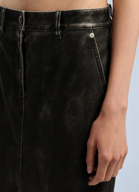 Palm Angels Women Curved Logo Coated Long Skirt