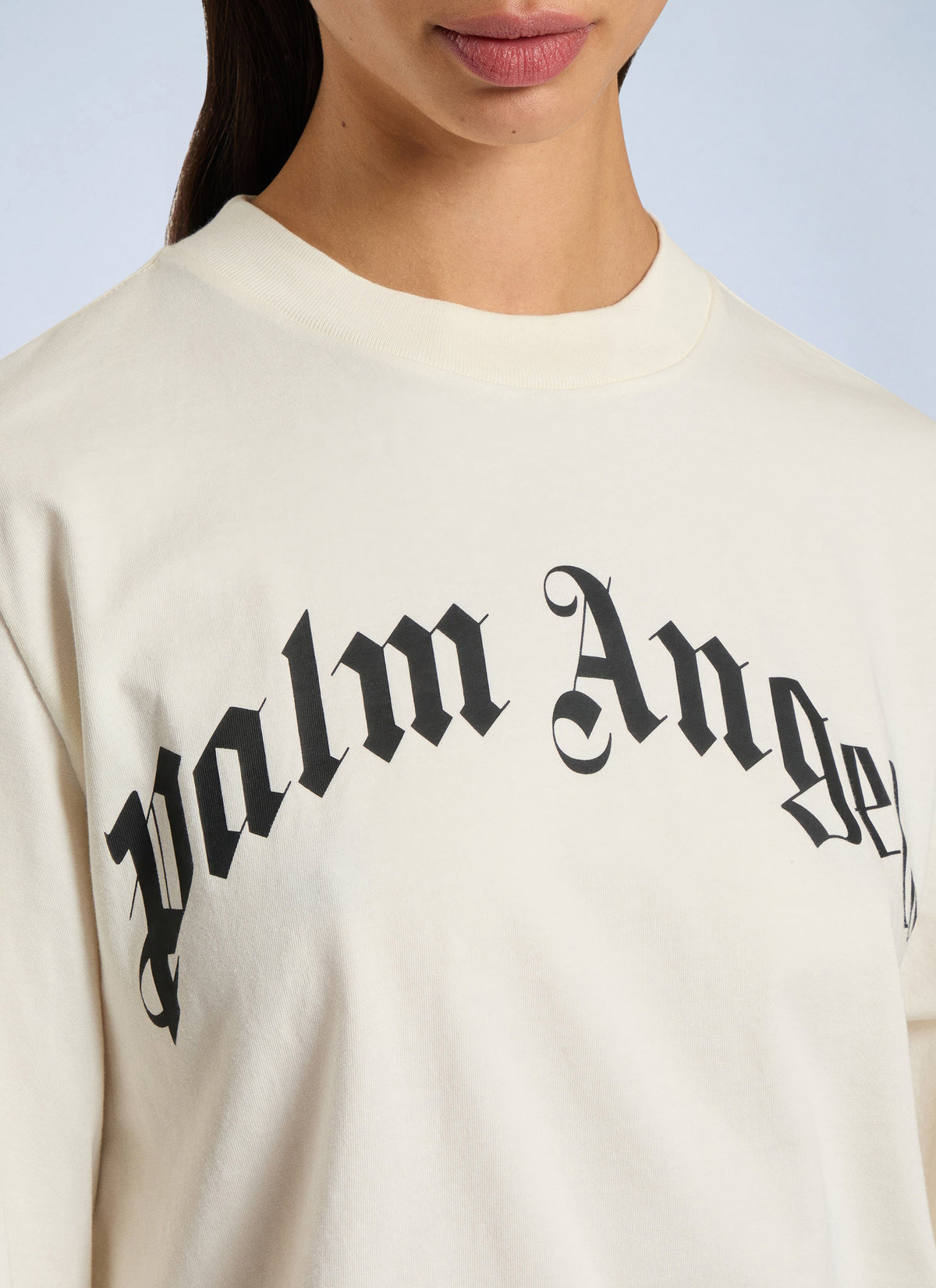 Palm Angels Palm Angels Women Curved Logo Boxy T-Shirt