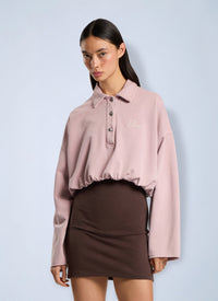 Palm Angels Palm Angels Women Palm Sway Cropped Long Sleeve Polo