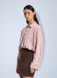 Palm Angels Palm Angels Women Palm Sway Cropped Long Sleeve Polo