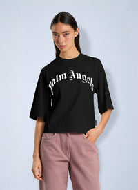 Palm Angels Women Curved Logo Boxy T-Shirt