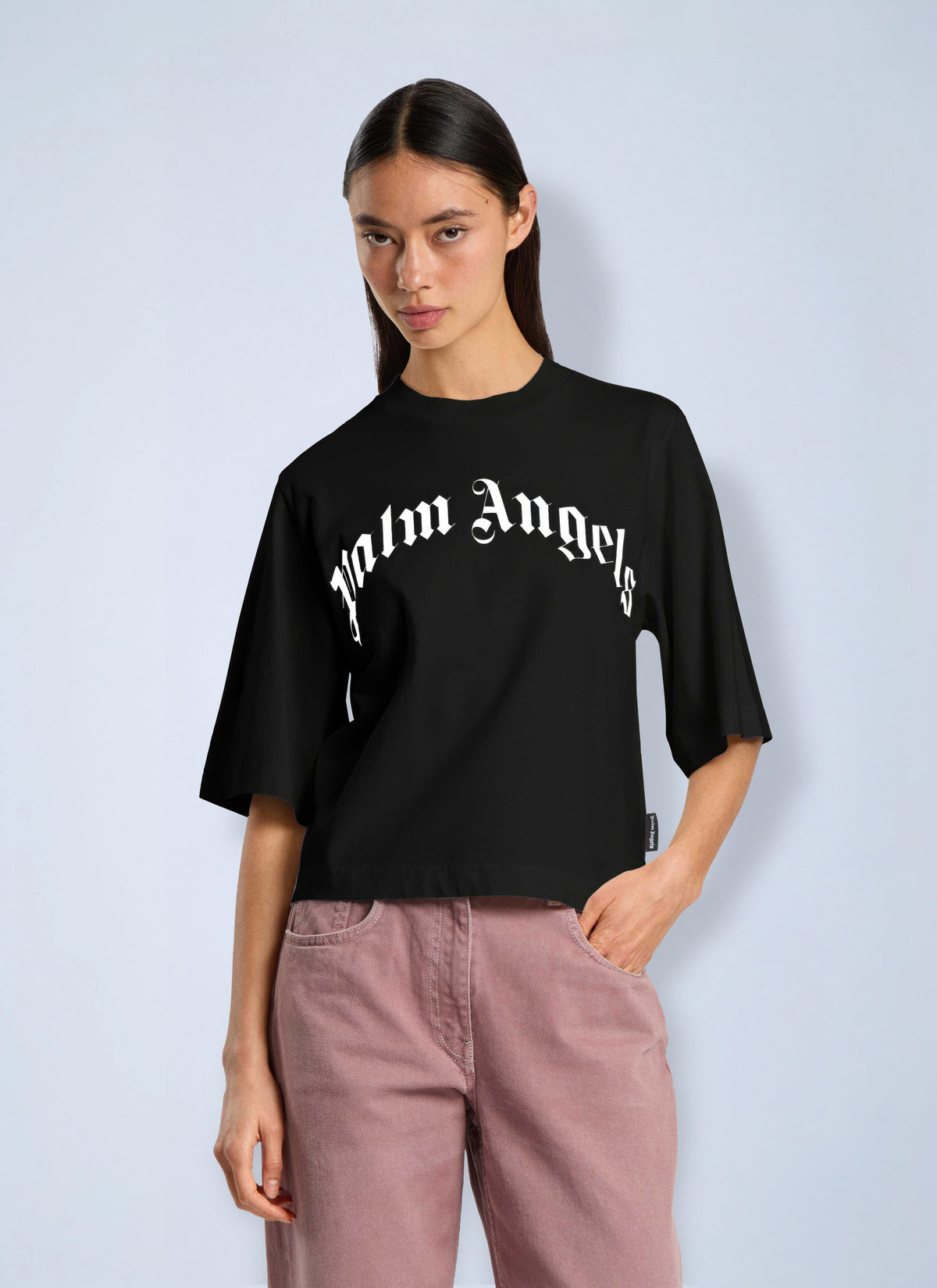 Palm Angels Women Curved Logo Boxy T-Shirt