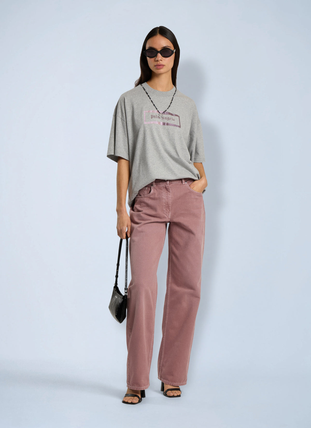 Palm Angels Palm Angels Women Stud Box Logo Loose Tee
