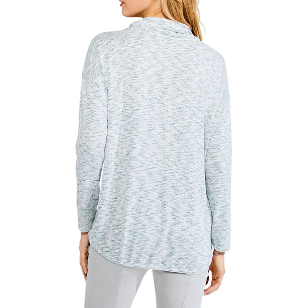 Morning Frost Womens Printed Cowl Neck Pullover Sweater