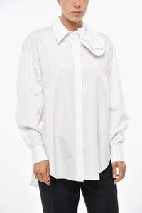 Alexander McQueen Poplin Shirt with Draped Collar