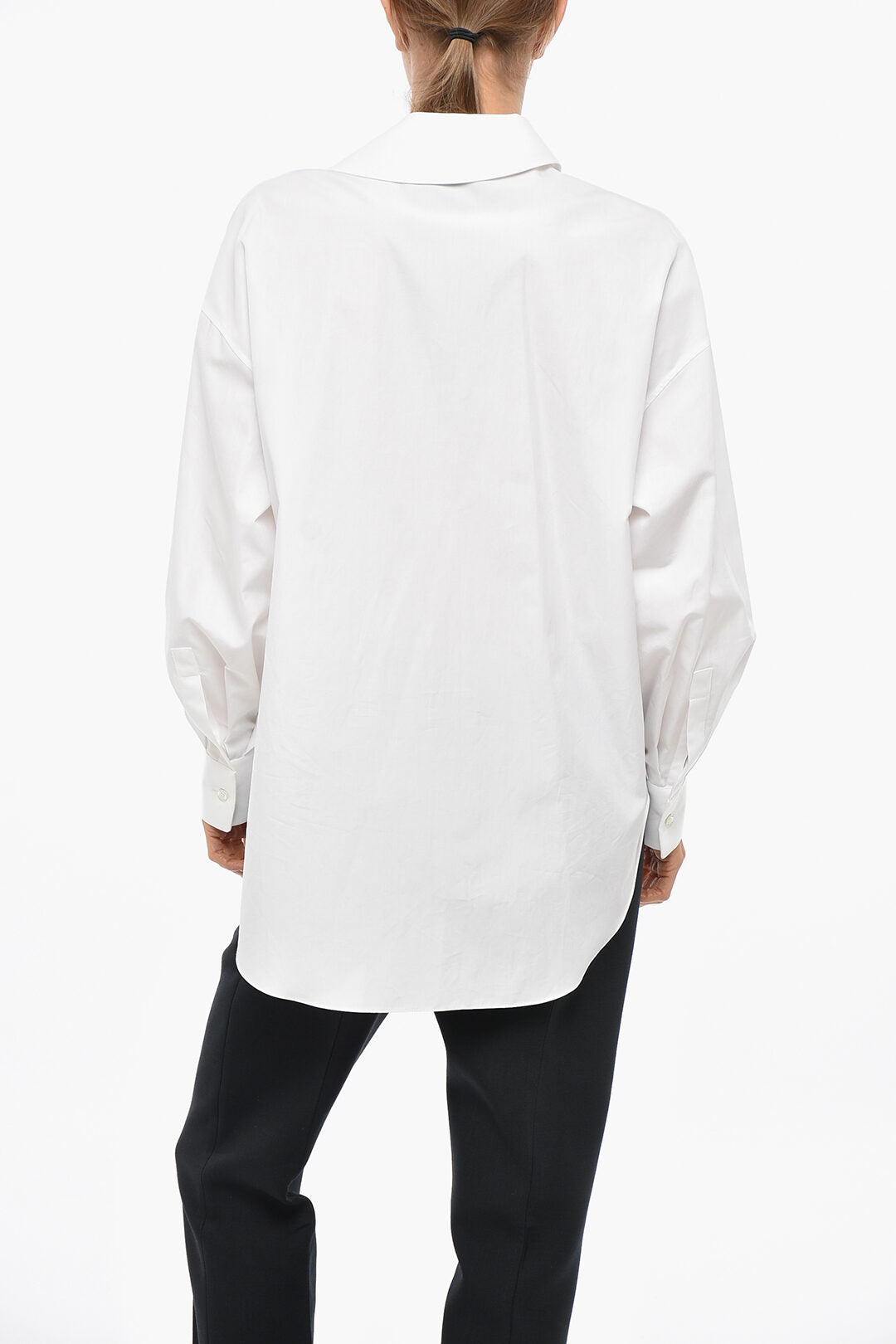 Alexander McQueen Poplin Shirt with Draped Collar