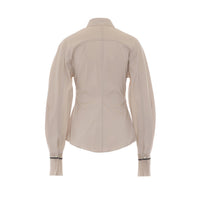 Brunello Cucinelli Women Poplin Shirt With Silk Cuff