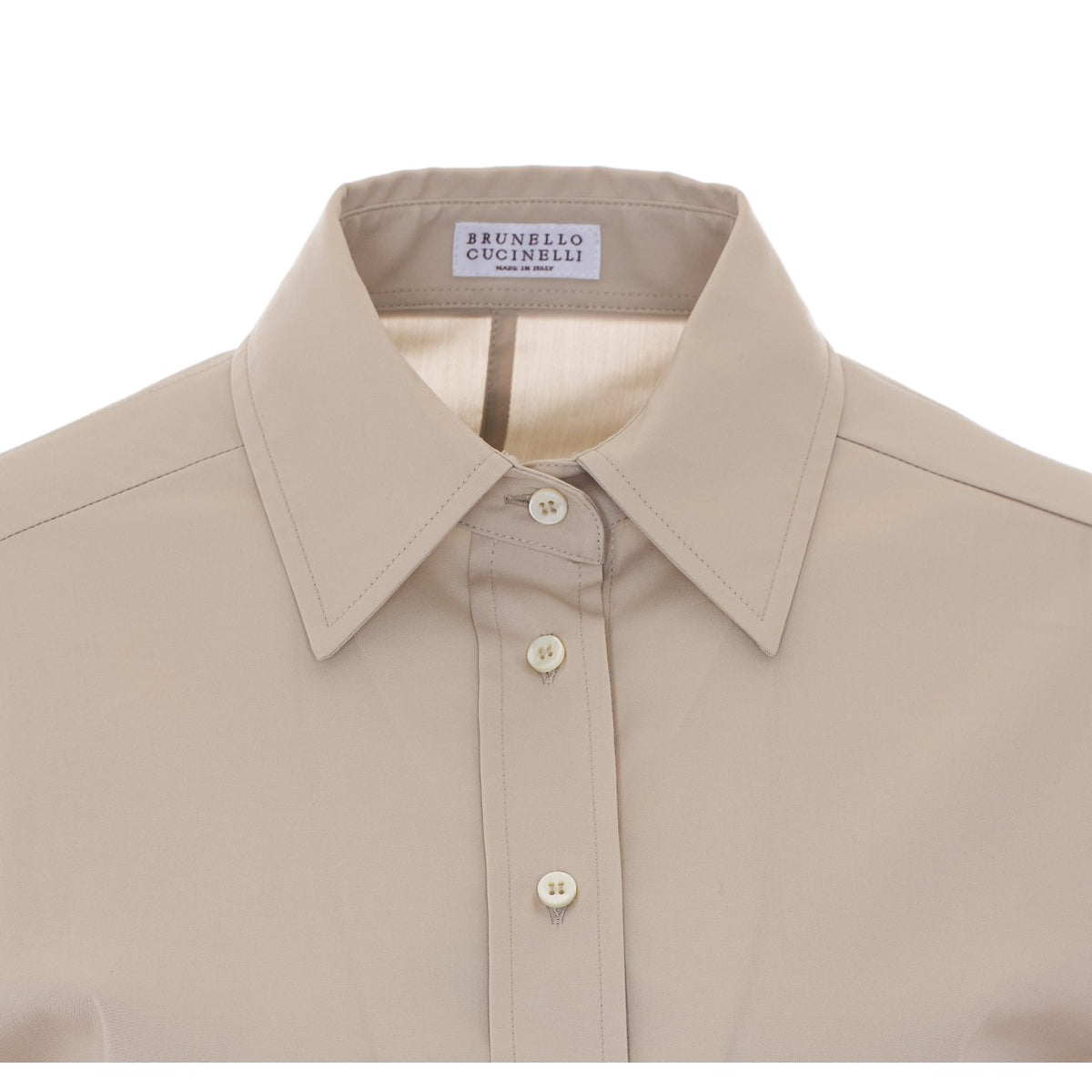 Brunello Cucinelli Women Poplin Shirt With Silk Cuff