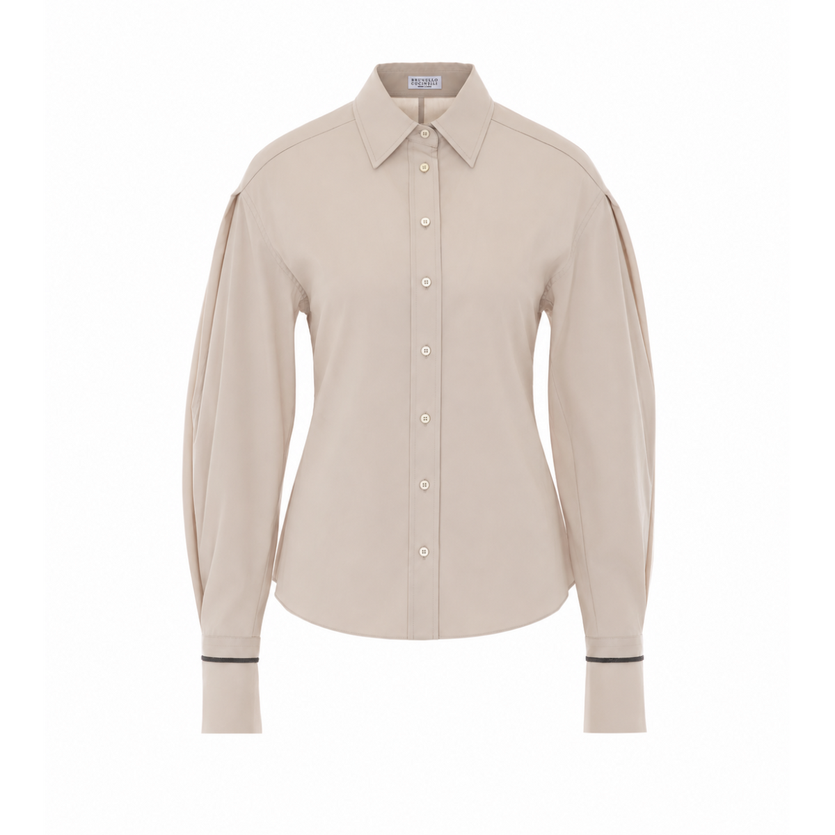 Brunello Cucinelli Women Poplin Shirt With Silk Cuff