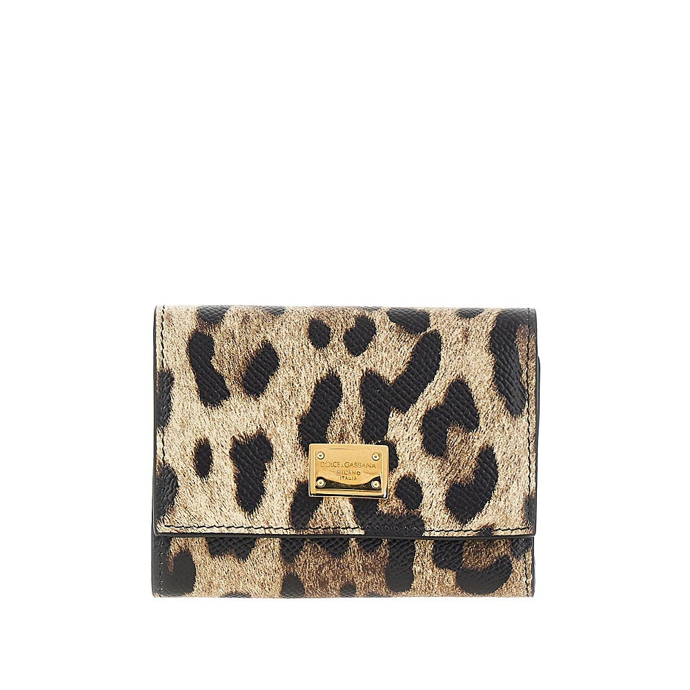 Dolce&Gabbana Women Leopard-Print Leather French Flap Wallet