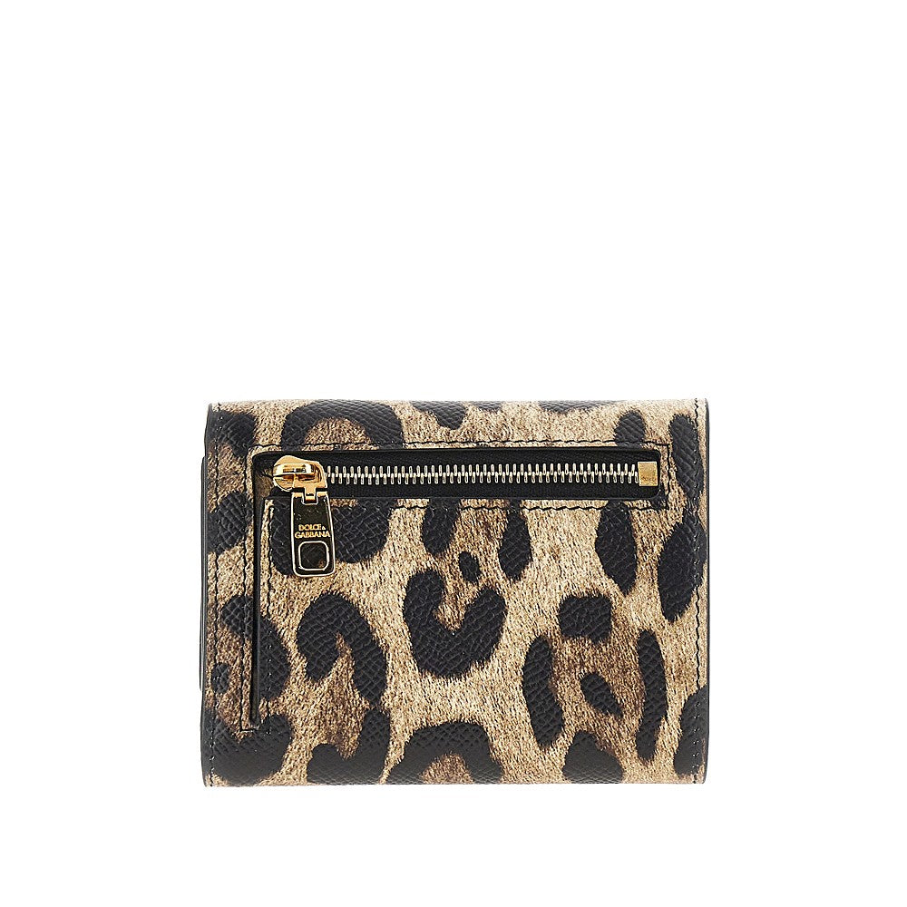 Dolce&Gabbana Women Leopard-Print Leather French Flap Wallet