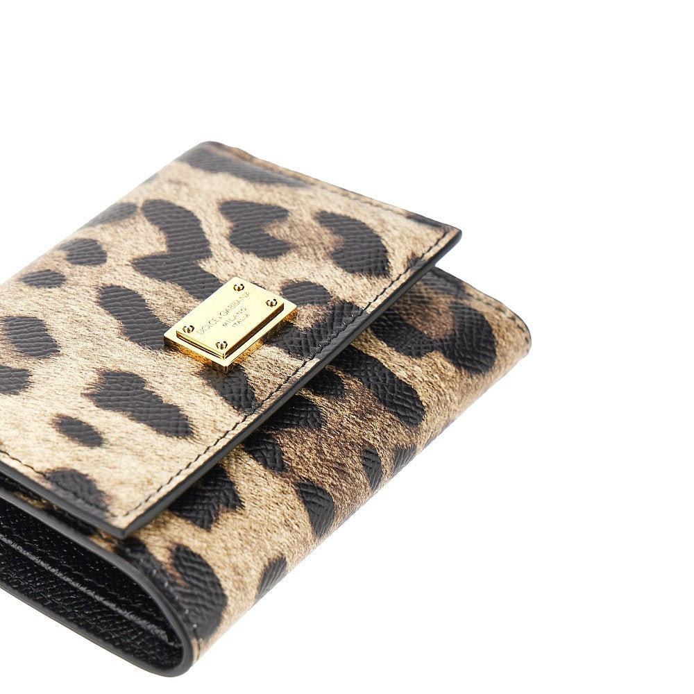 Dolce&Gabbana Women Leopard-Print Leather French Flap Wallet