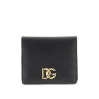 Dolce&Gabbana Women Leather Bi-Fold Cardholder With Logo