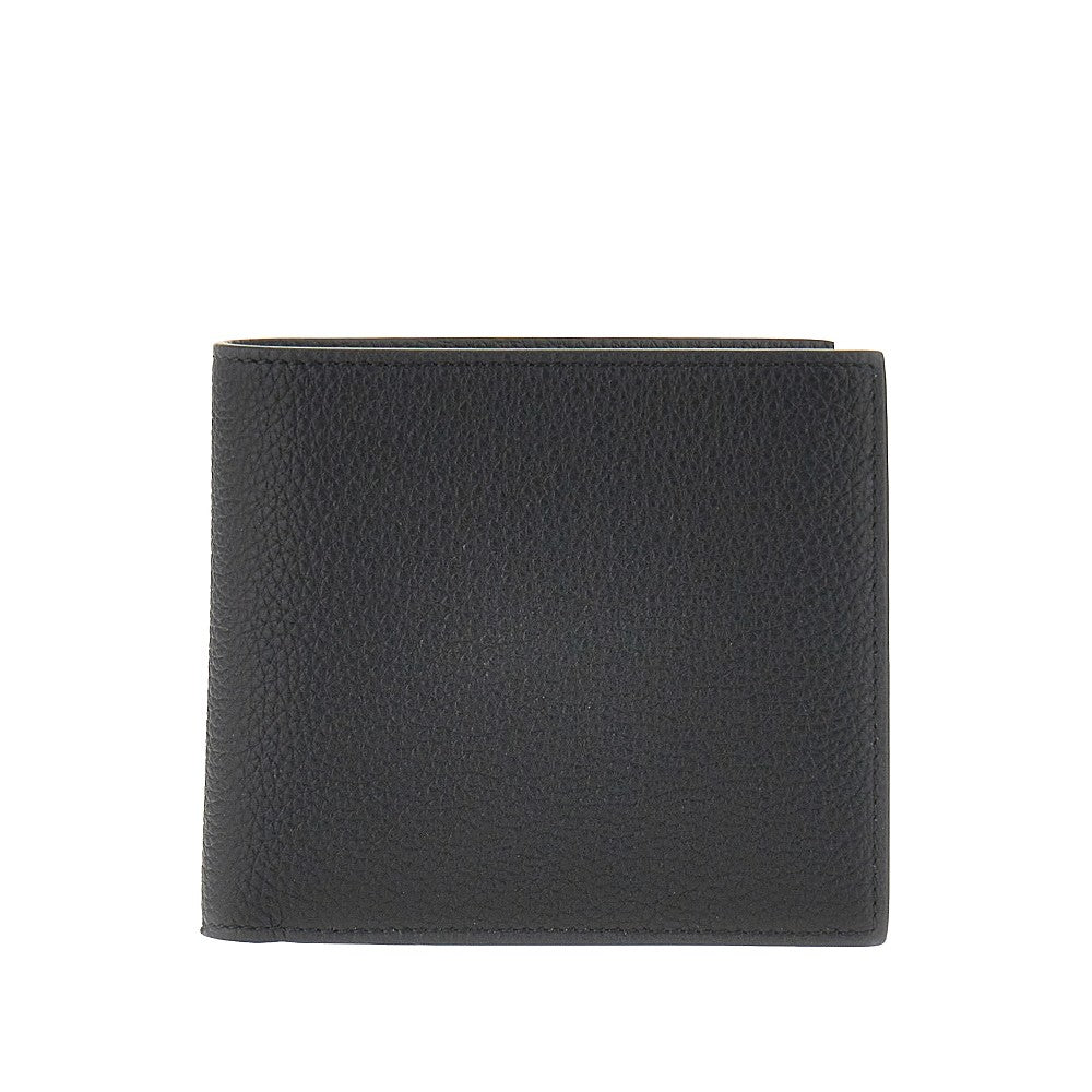 Thom Browne Men Grained Leather Bi-Fold Wallet