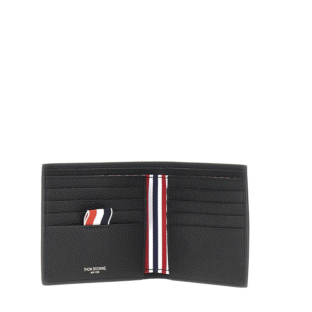 Thom Browne Men Grained Leather Bi-Fold Wallet