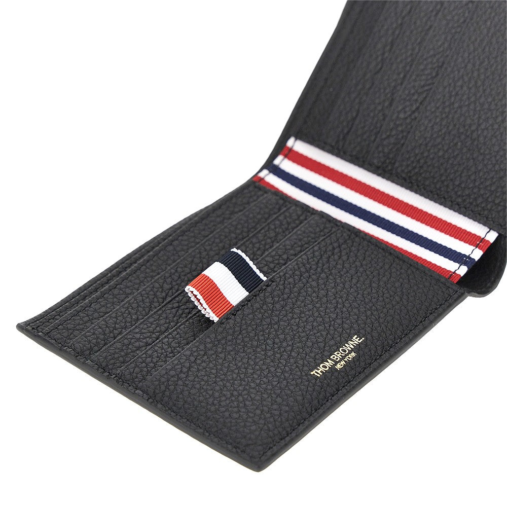 Thom Browne Men Grained Leather Bi-Fold Wallet