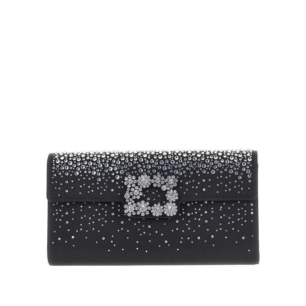 Roger Vivier Women 'Efflorescence' Satin Pouch With Rhinestones