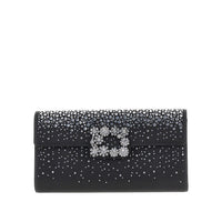 Roger Vivier Women 'Efflorescence' Satin Pouch With Rhinestones