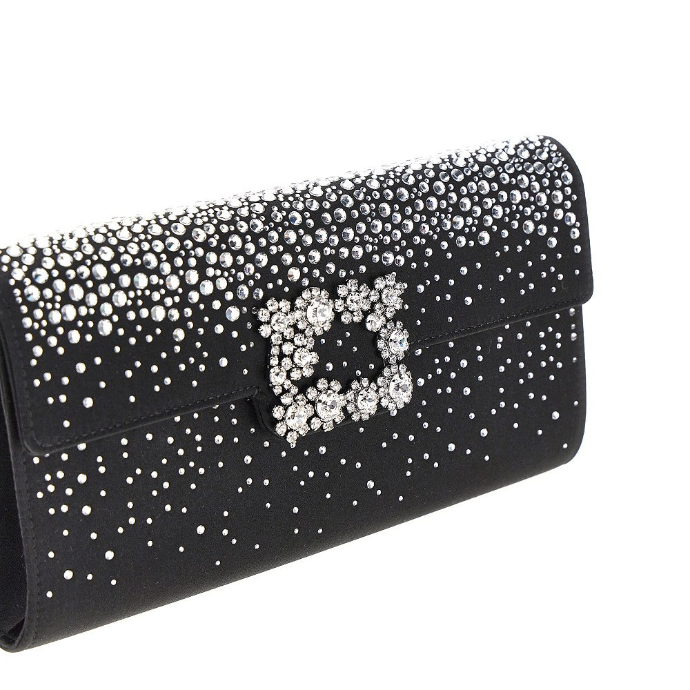 Roger Vivier Women 'Efflorescence' Satin Pouch With Rhinestones