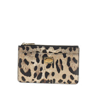 Dolce&Gabbana Women Leopard-Print Leather Cardholder Pouch