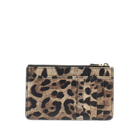 Dolce&Gabbana Women Leopard-Print Leather Cardholder Pouch