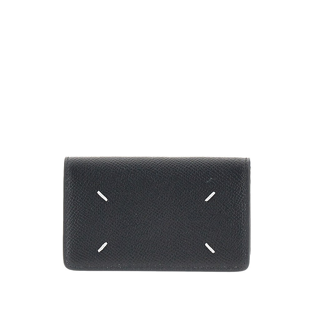 Maison Margiela Men Grained Leather Cardholder With Flap