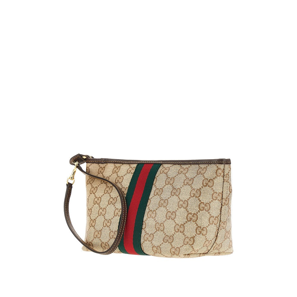 GUCCI Gucci Women Gg Fabric Small Pouch With Web Ribbon