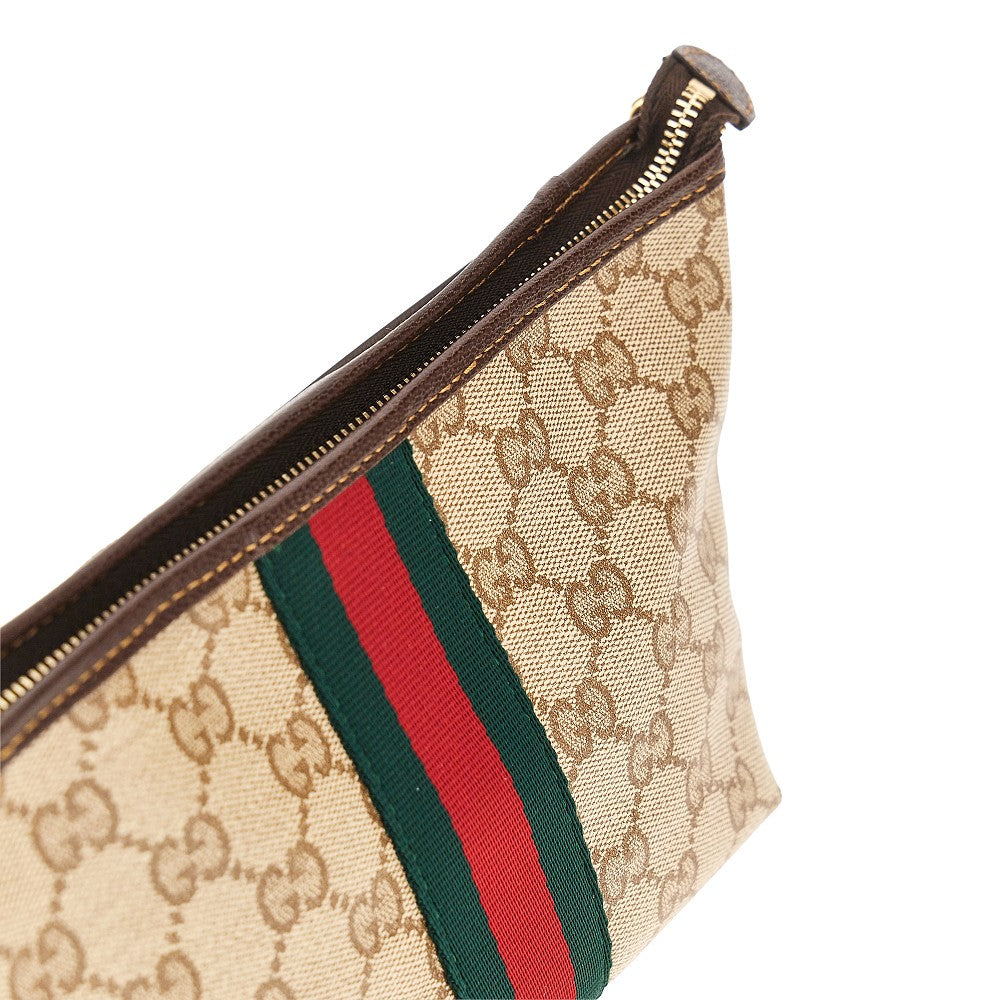 GUCCI Gucci Women Gg Fabric Small Pouch With Web Ribbon