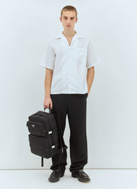 Prada Prada Men Re-Nylon And Saffiano Leather Backpack