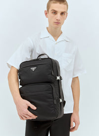 Prada Prada Men Re-Nylon And Saffiano Leather Backpack
