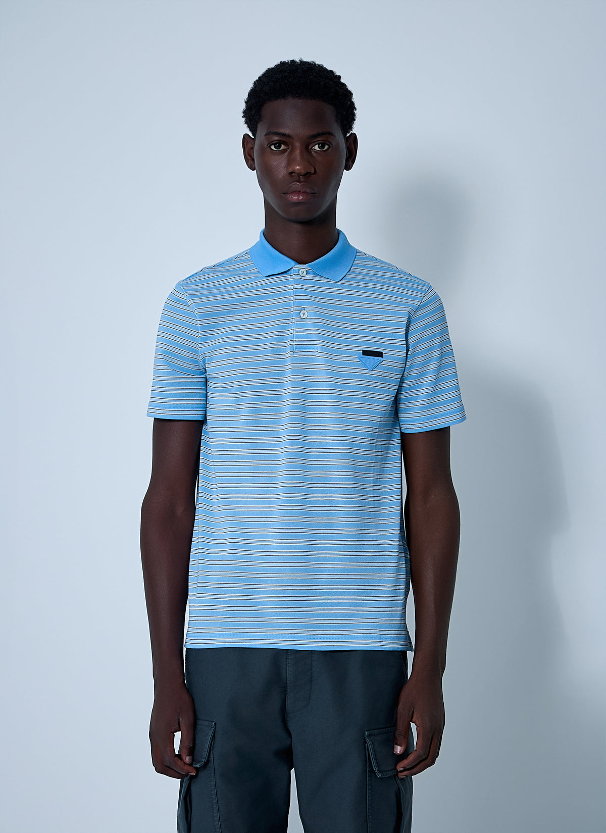 Prada Prada Men Logo Motif Polo Shirt