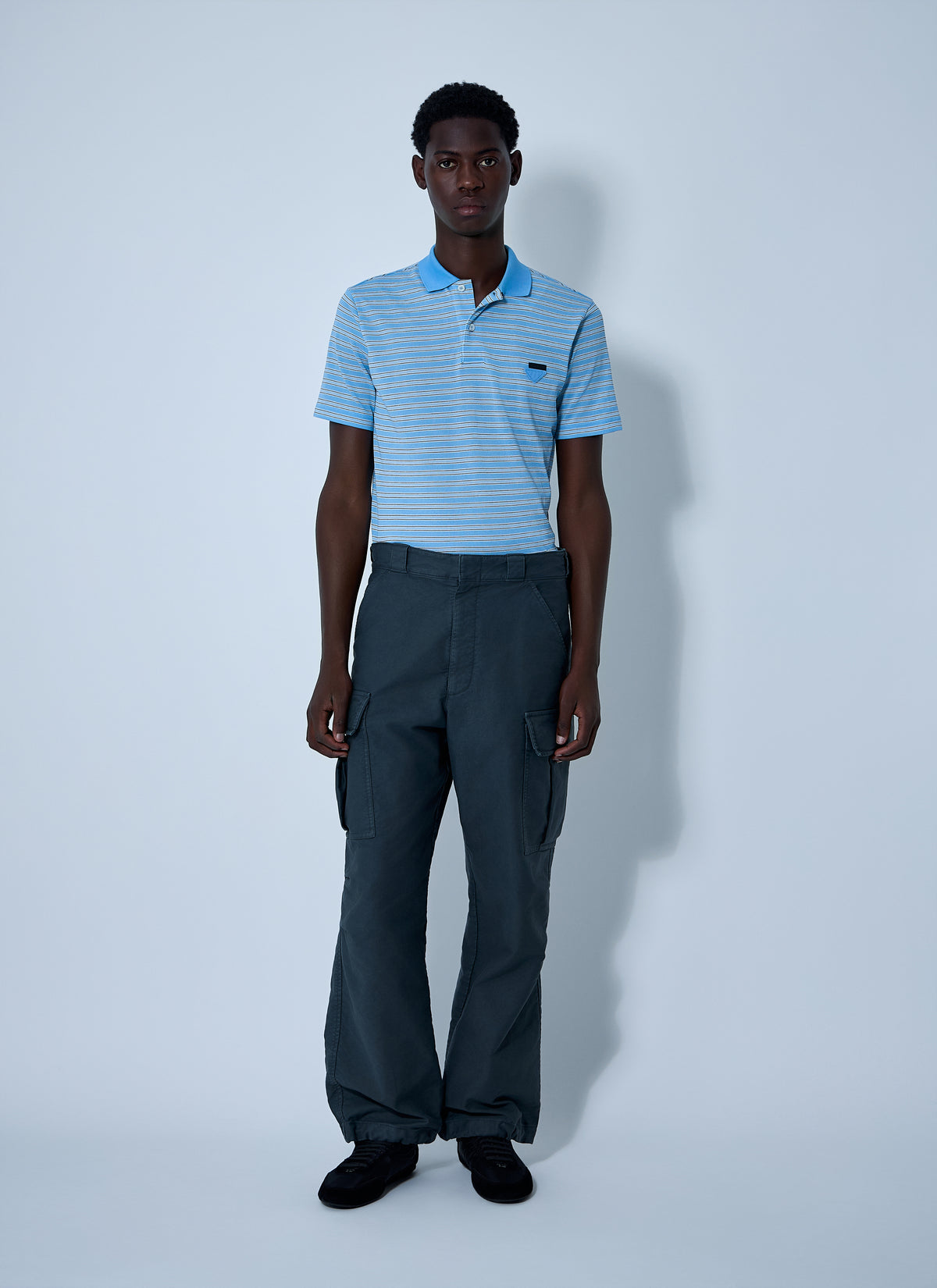 Prada Prada Men Logo Motif Polo Shirt