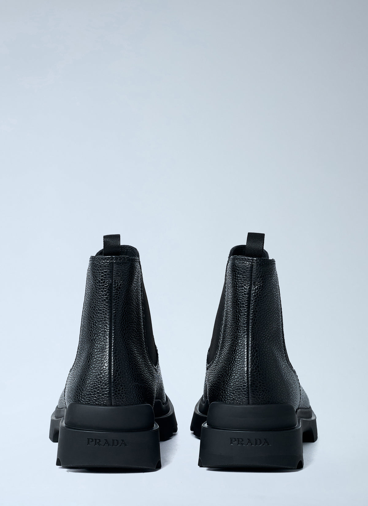 Prada Prada Men Stamped Leather Boots