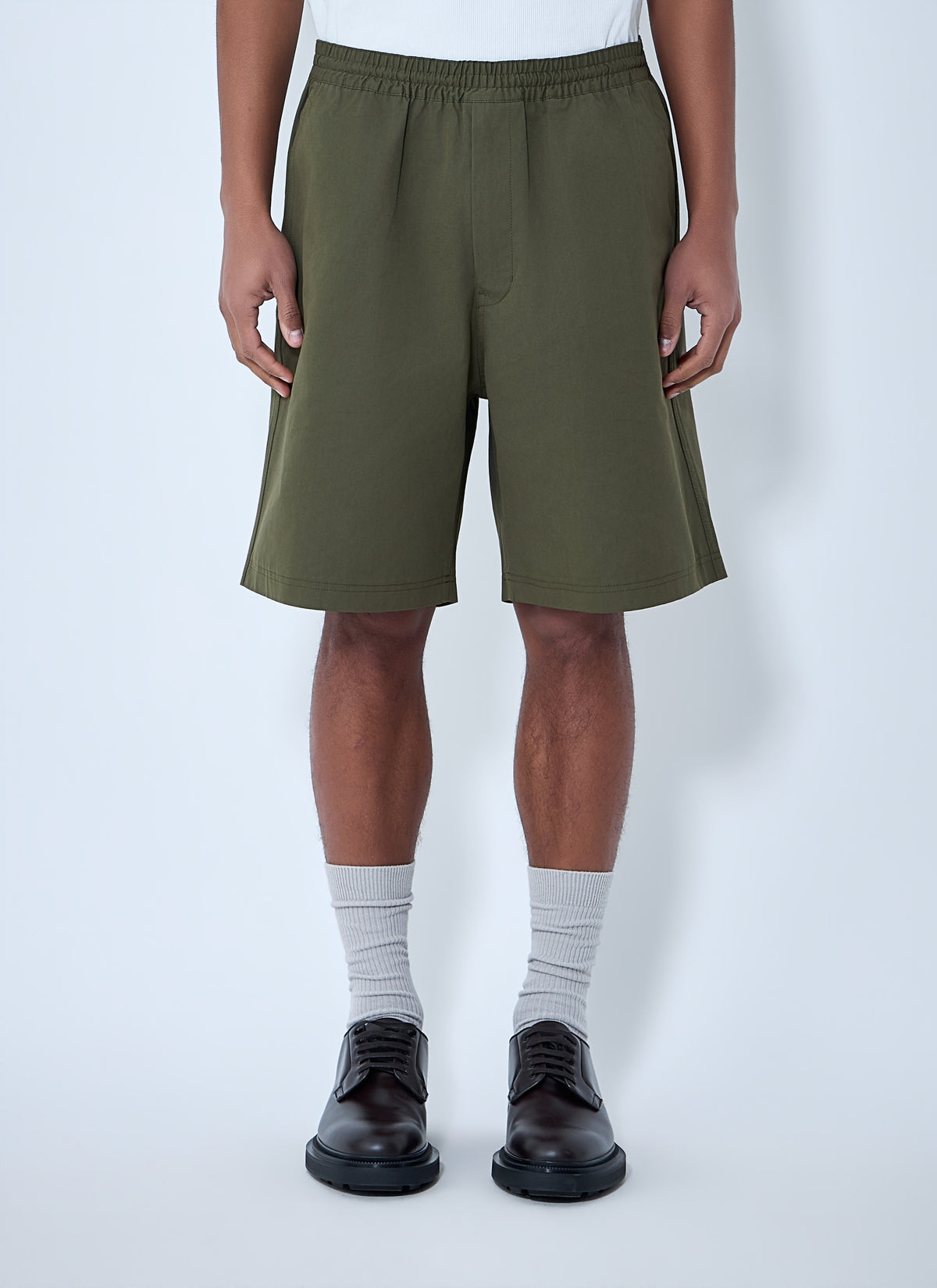 Prada Men Elastic Waist Cotton Shorts
