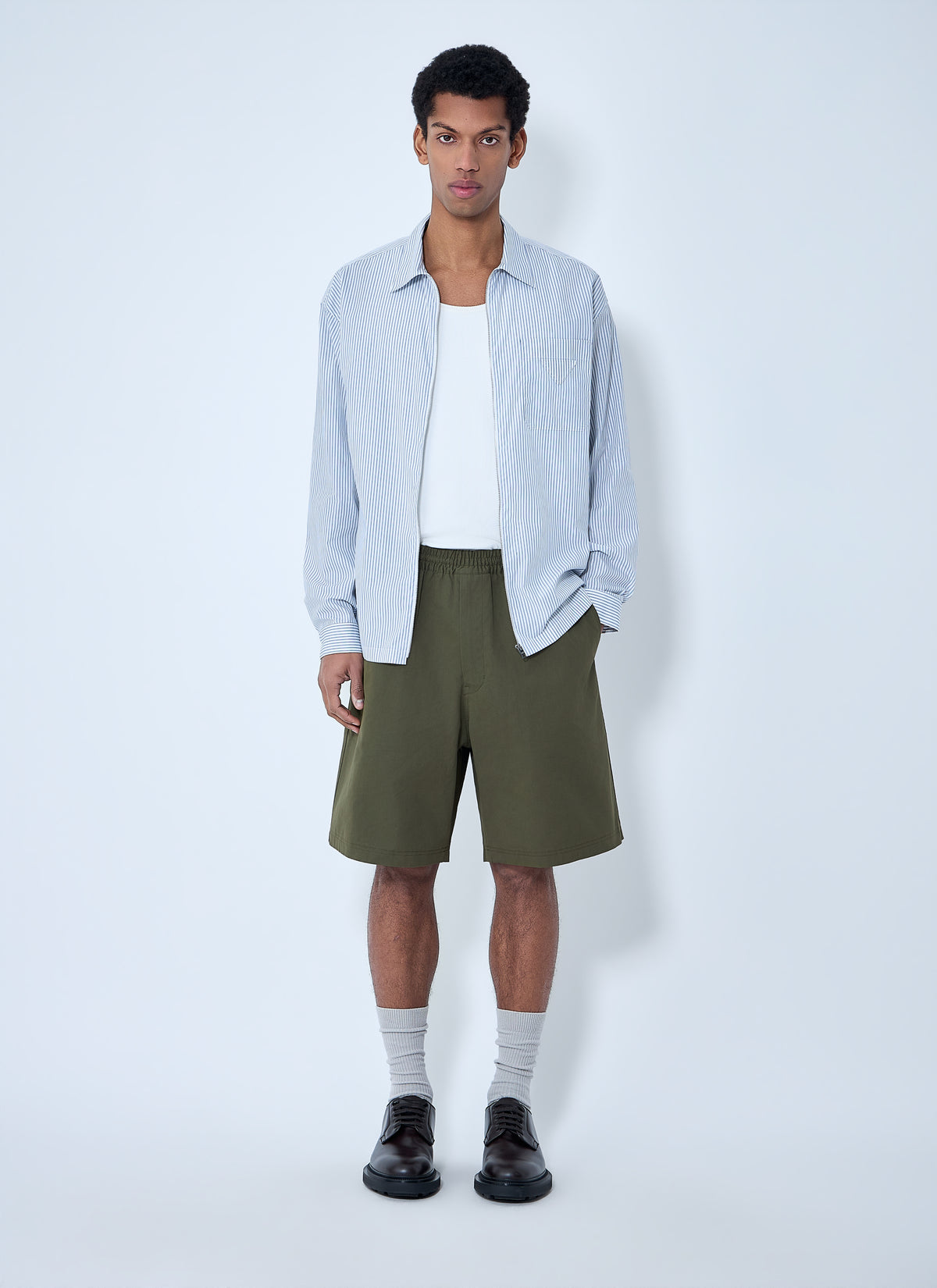 Prada Men Elastic Waist Cotton Shorts