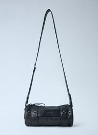 Prada Prada Men Eyelet Detail Leather Cylinder Bag