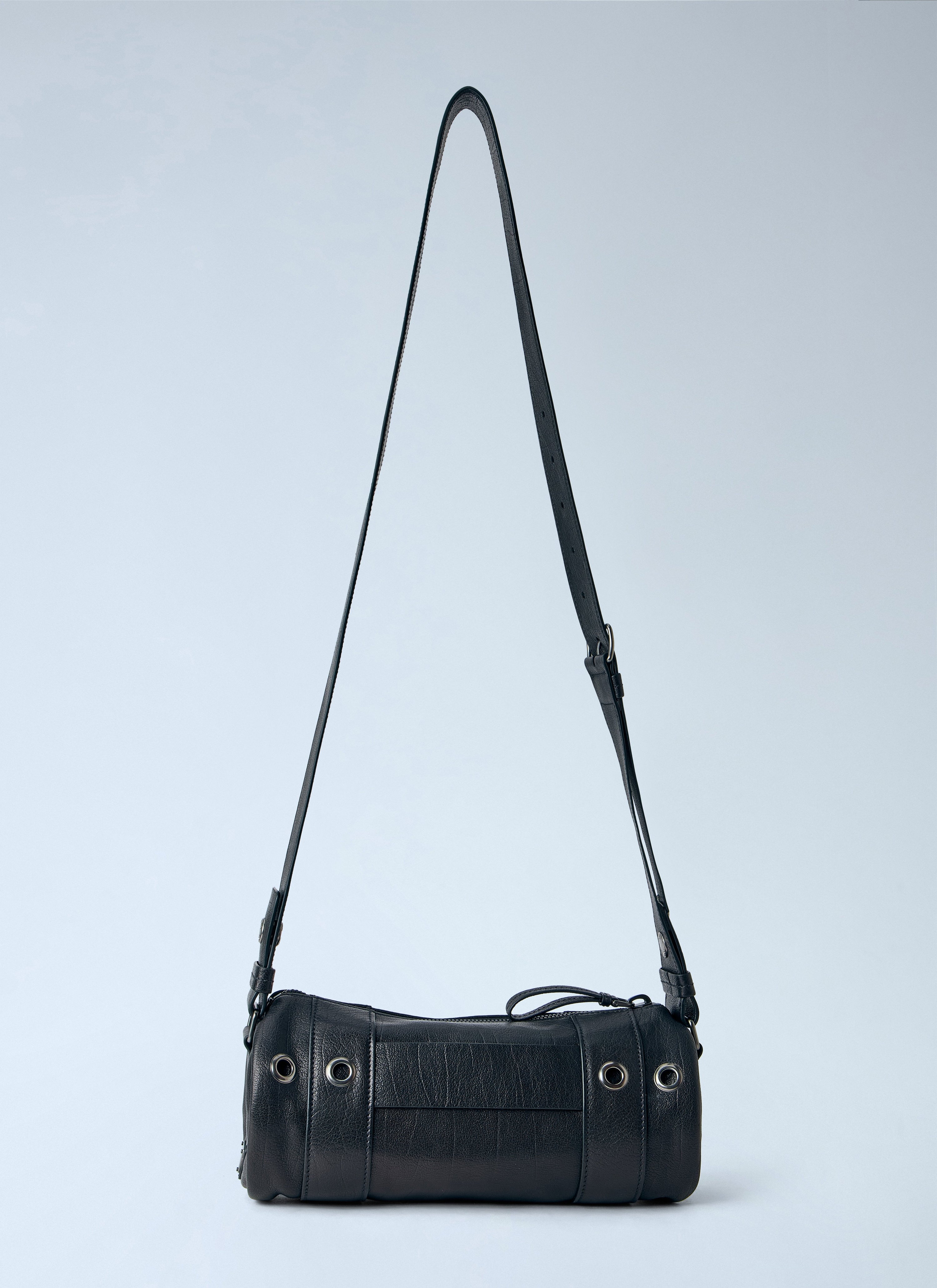 Prada Prada Men Eyelet Detail Leather Cylinder Bag