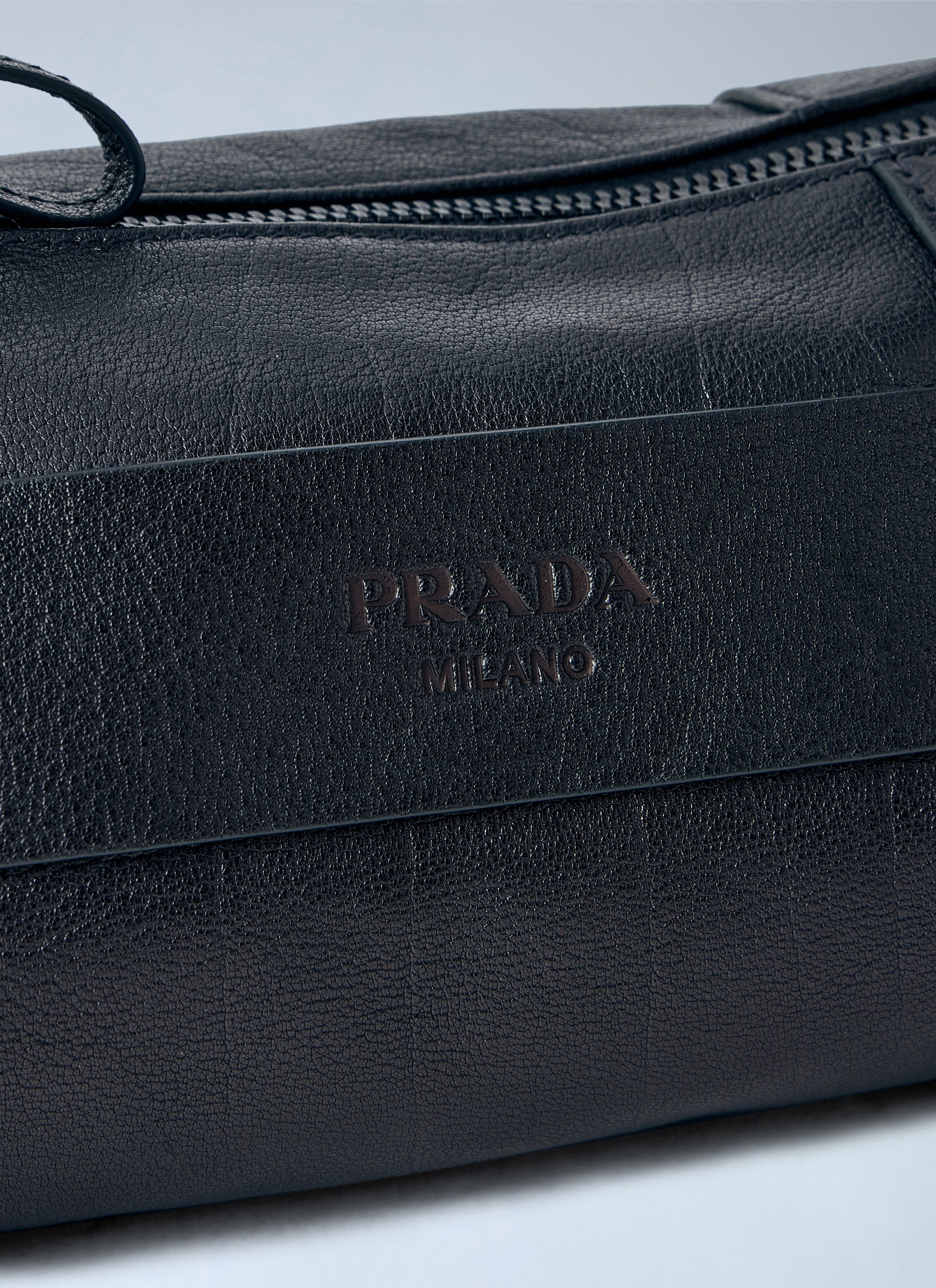 Prada Prada Men Eyelet Detail Leather Cylinder Bag